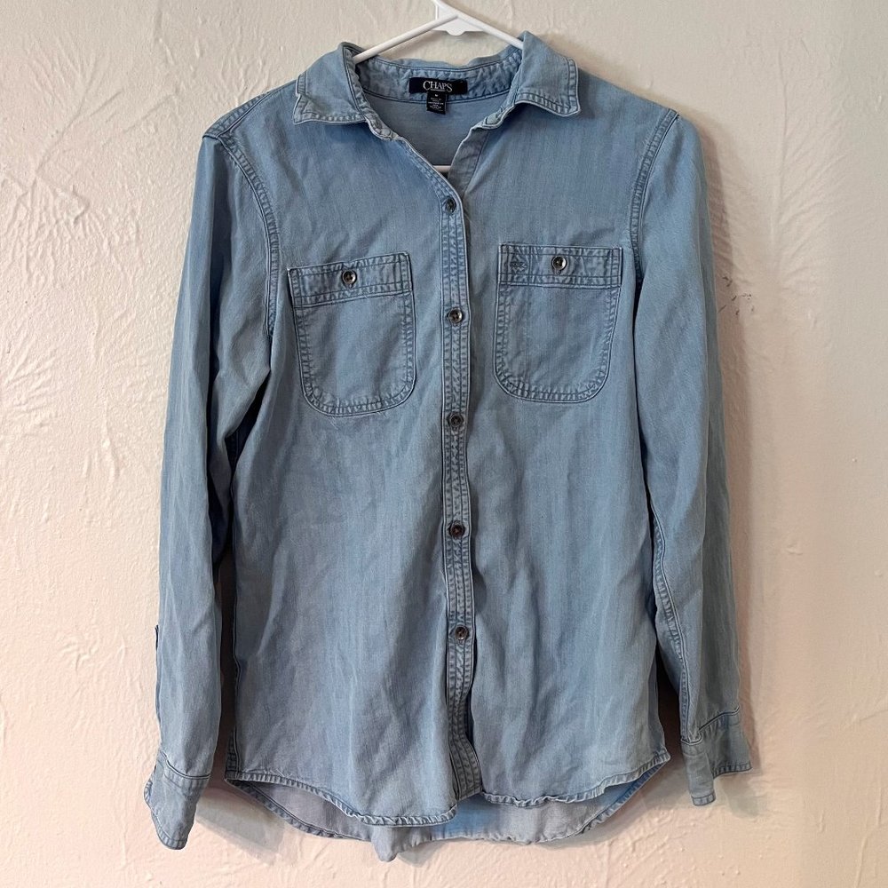 Chaps Women's Medium Long Sleeve Lyocell Button Down Shirt